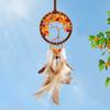 Crystal Stone Car Hangings Handmade Weaving the Tree of Life Feather Dreamcatcher Car Hanging Decorations Trinkets