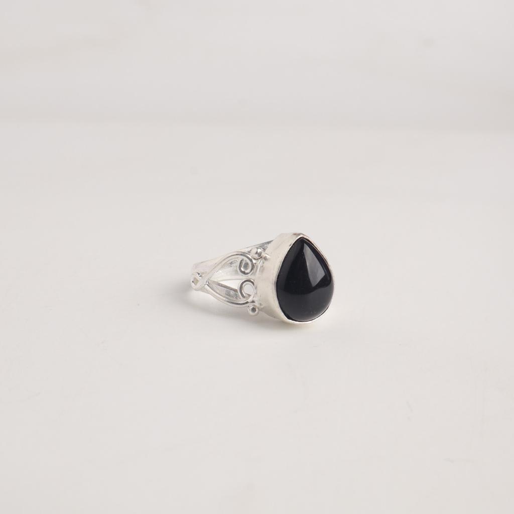 Natural Black Tourmaline Gemstone 925 Sterling Silver Jewelry Handcrafted Ring RR-46-22