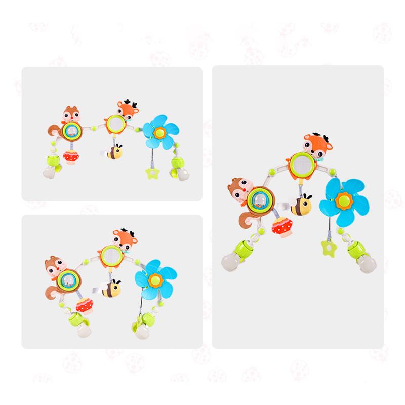 Игрушки-дуги для детской коляски, музыкальные погремушки с прорезывателем для детской кроватки, коляски, автокресла, игрушки для сенсорного развития детей от 0 до 6 месяцев