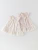 Korean Style Girls' Floral Puff Sleeve Princess Dress with Breathable Mesh Skirt for Infants and Toddlers
