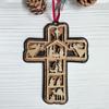 Pendant Necklace Cross Jesus Pendant Christmas Decorations Religious Wooden Crucifixion Cross Hanging Ornament