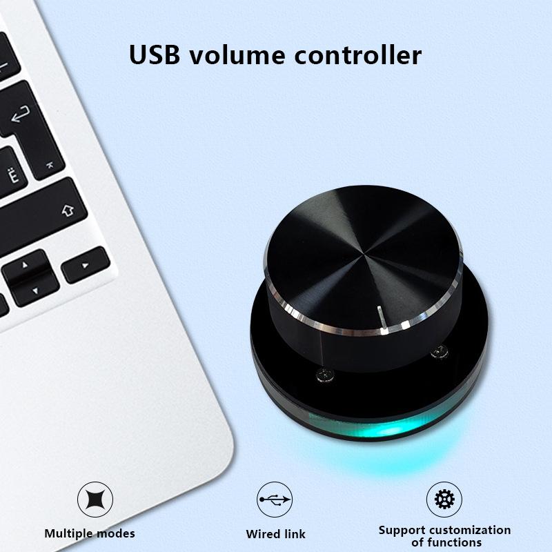 1 шт. USB регулятор громкости, поверхность-диск, ручка, настраиваемая поддержка, клавиши быстрого доступа, макропрограммируемый, RGB
