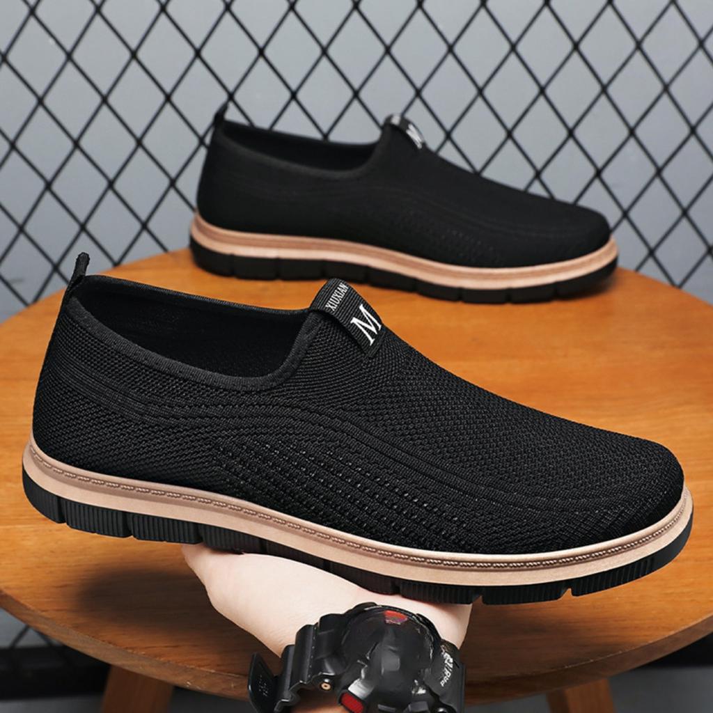 Men's Shoes Summer Breathable New One Foot Cloth Shoes Fly Woven Odorless Feet Versatile Casual Shoes
