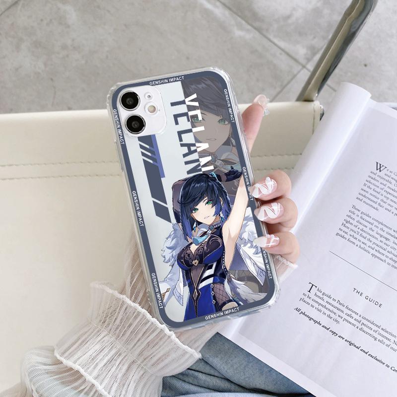 Прозрачный чехол для телефона с изображением аниме Genshin Impact для iPhone 13 12 Mini 14 11 Pro 7 8 X XR XS Max 5 6 6S Plus SE 2022 2020, матовый мягкий чехол