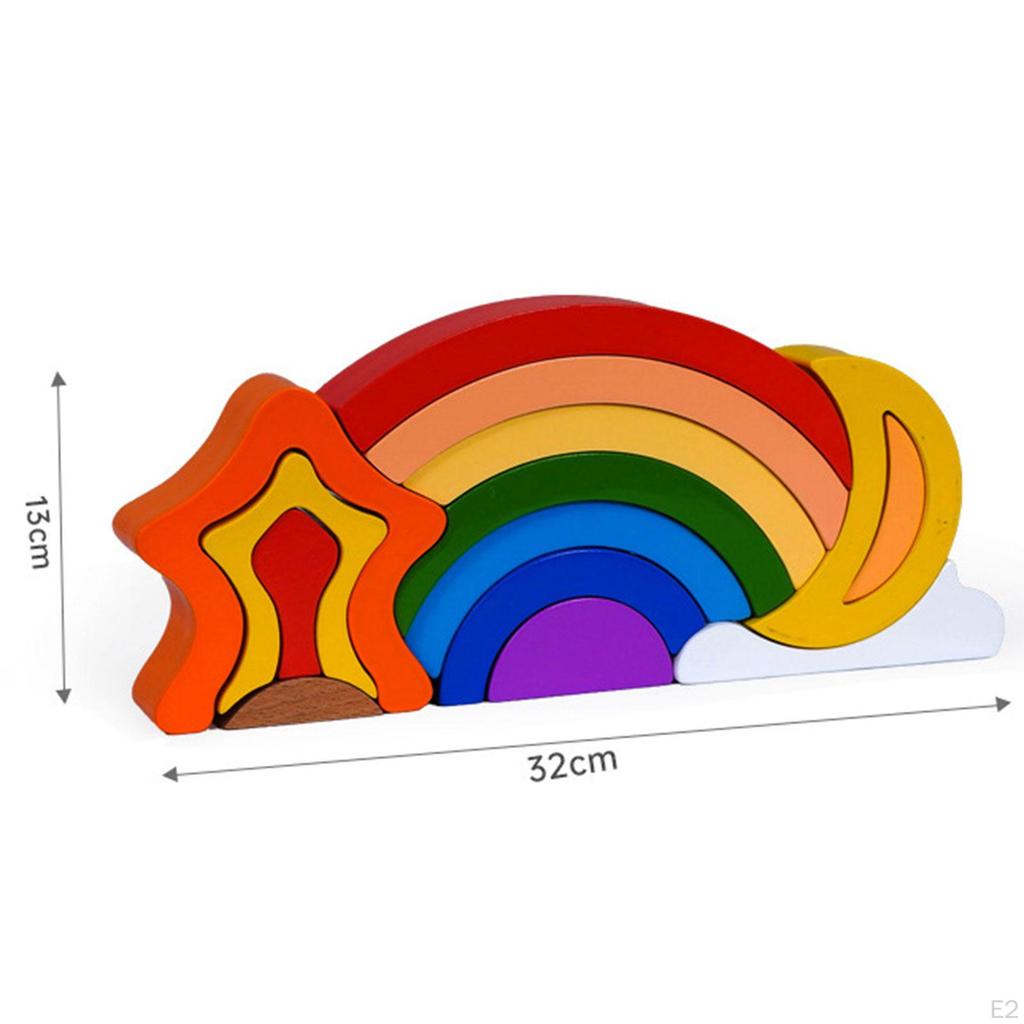 Деревянная радужная пирамидка Красочная универсальная Рождественские подарки Деревянный стаканчик Игрушка для раннего развития