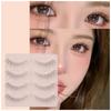 4pairs Natural False Eyelashes Thin Band Hand Made Short Lighter Eyelash  Korean Fashion Makeup Tools