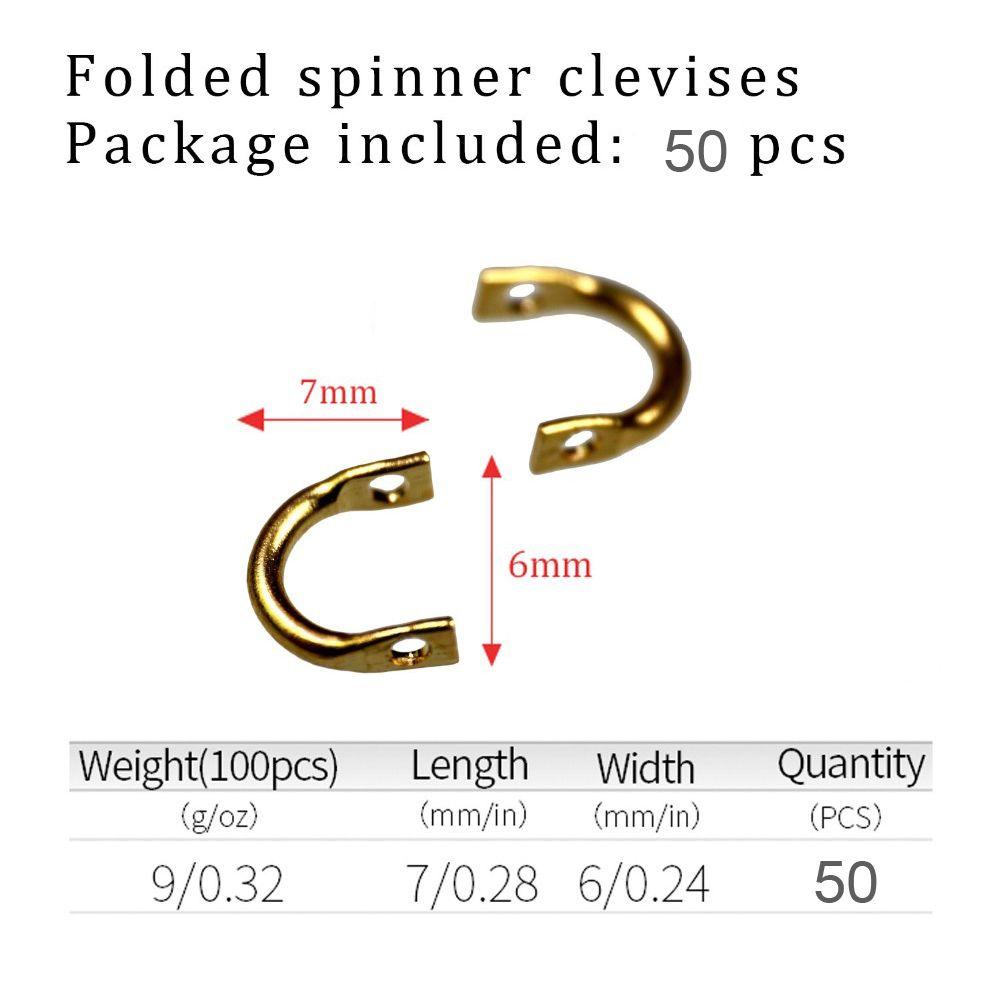 50PCS New Sliver/Gold Durable Spinner Fishing Lures Accessories Easy-Spin Clevises Easy Spin Brass