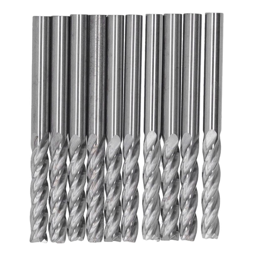 10Pcs 4 Flutes Milling Cutter No Burr Engrave Machine Knife 3.175x15mm for Acrylic MDF PVC