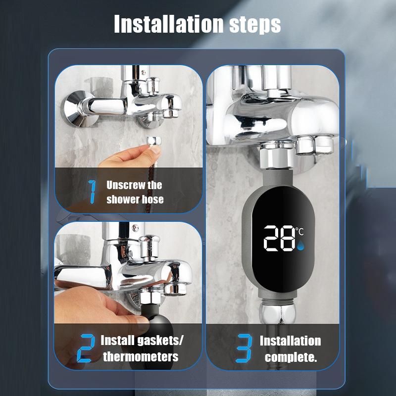 Shower Head Shower Accessory Display Home Water Temperature Gauge