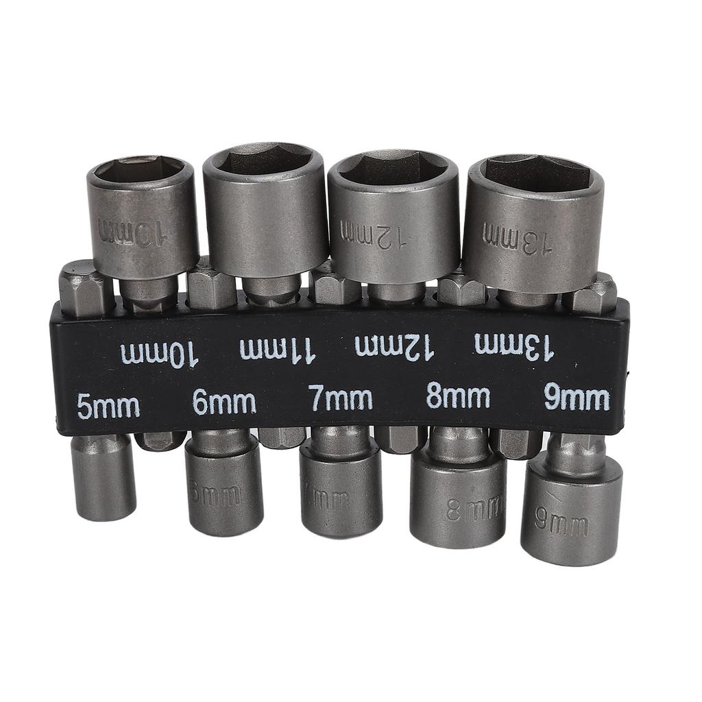 9Pcs Socket Bit 14in Hex Shank Chrome Vanadium Steel Screwdriver Sockets with Storage Holder