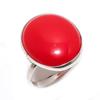 Italian Red Coral Gemstone 925 Sterling Silver Jewelry Ring Size 7