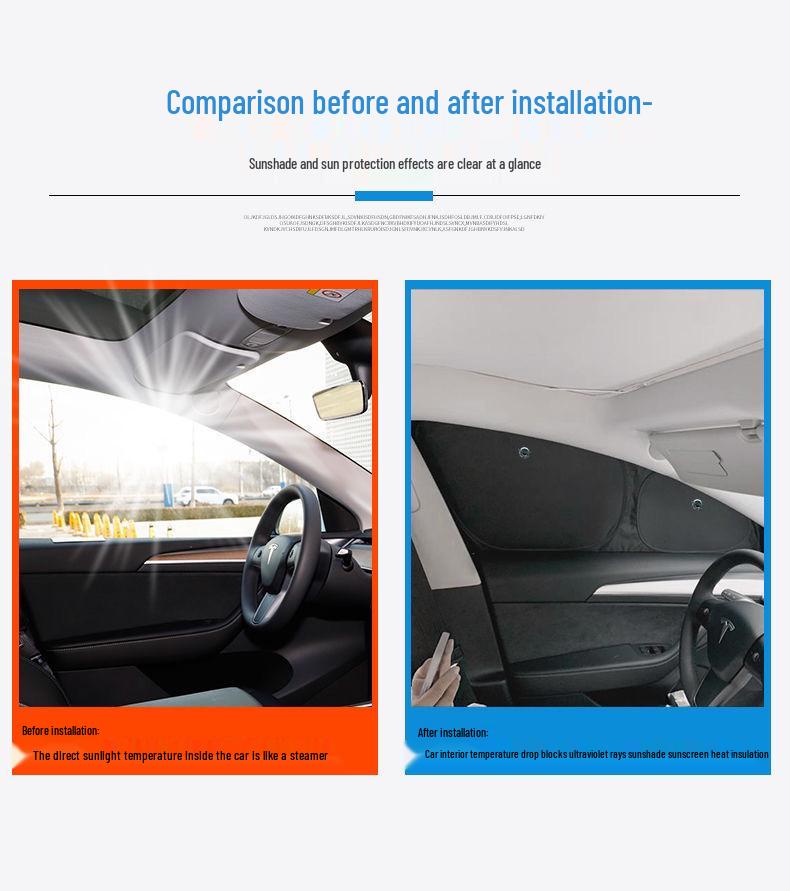 Солнцезащитный козырек для конфиденциальности Tesla Model 3/Y: Непрозрачная защита бокового окна с присоской - Теплоизоляция и защита от подглядывания
