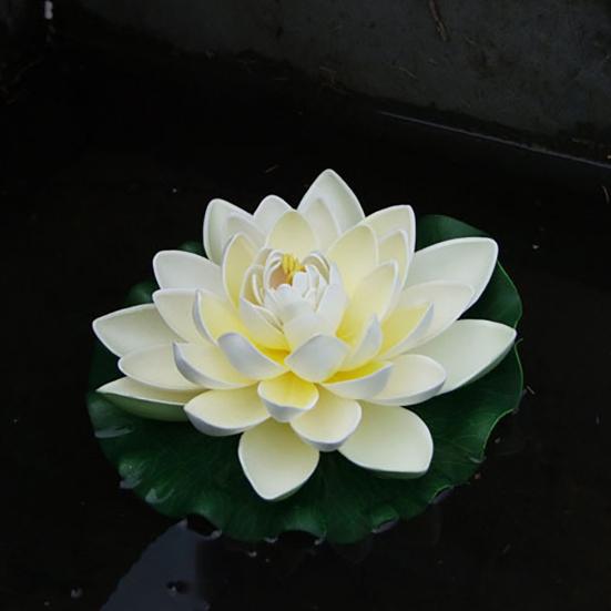 Artificial Lotus Flower Fake Floating Water Lily Garden Pond Fish Tank Decor