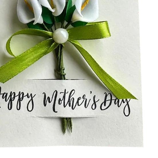 Открытка на День матери с каллой Искусственный цветок каллы Поздравительная открытка Ручная работа Букет цветов 3D Открытка для мамы, бабушки