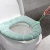 Plush Toilet Seat Cover with Handle Thickened Washable Soft O-shaped Four Seasons Universal Bathroom Toilet Bowl Warmer Cushion Pad