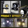 2Pcs Motorcycle Spotlights LED Yellow White Four Mode Strobe 12V Motorcycle Lamp Universal Moto Headlight Spotlights Accessories