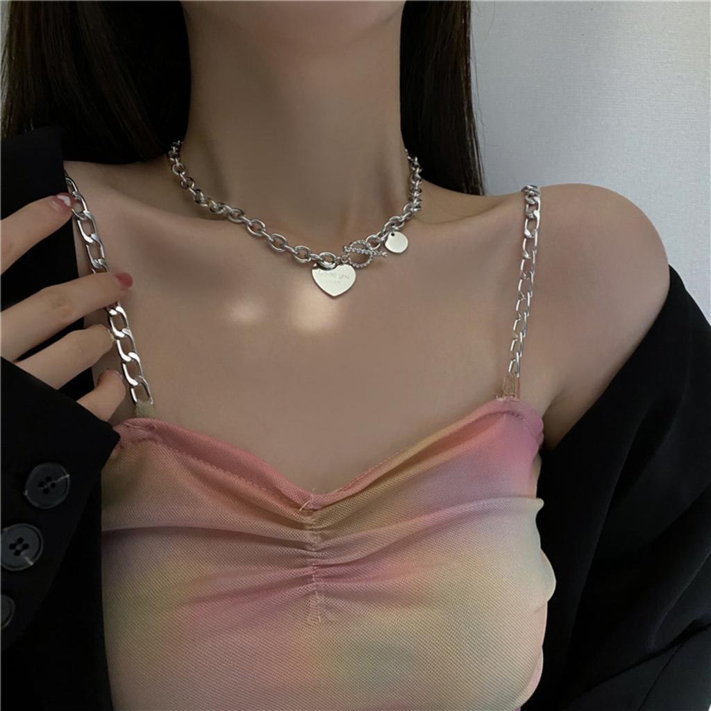 Модное ожерелье с цепочкой на ключице, аксессуары в виде сердца