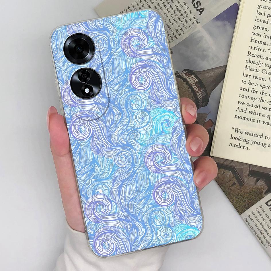 Чехол для OPPO Reno12 Pro 5G Realme C63 C61 A59 A60 4G задняя крышка с красочным узором, высококачественная защитная пленка для экрана, силиконовый мягкий чехол из ТПУ для телефона OPPO