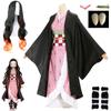 Kamado Nezuko Cosplay Costume Anime Demon Slayers Kimono Uniform Kimetsu No Yaiba Hallween Christmas Party Clothes Women Kids