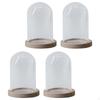 4 Glass Cloche Dome Container with Base Display Domes for Decoration