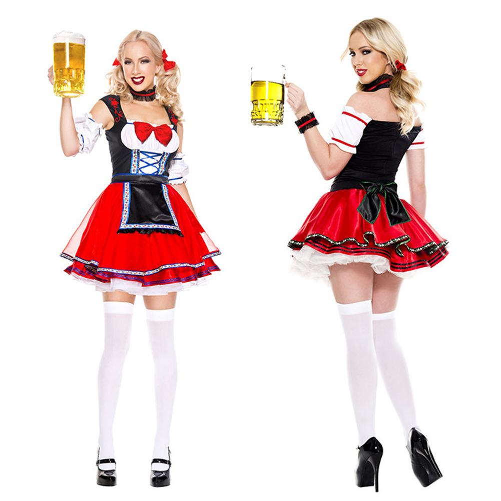 Women Waitress Style Fashion Maid Dress Costume Beer Festival Dress Suit for Oktoberfest