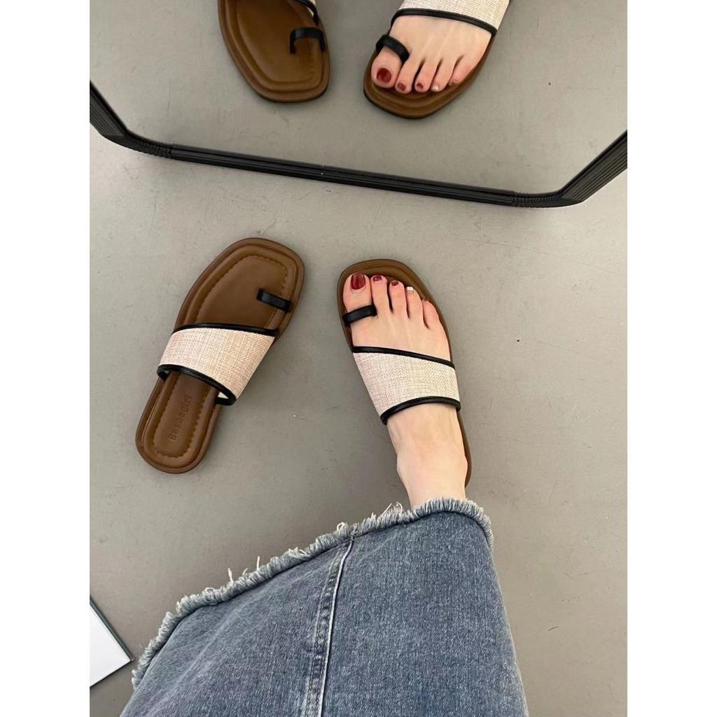 Однословные модные шлепанцы-взрыв женские летние 2025 новый летний и корейский ретро-версия с юбкой универсальные сандалии