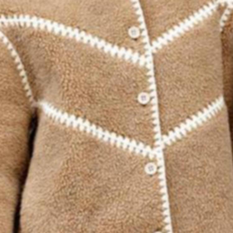 UGG SS25 Однобортная куртка с длинным рукавом в стиле колор-блок для женщин куртки Бежевый Серый 1167382