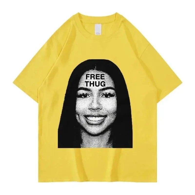 Summer Unisex Women Cotton T-Shirt Rapper Young Thug Slime Tops Tees Unisex Fashion Trend Short Sleeve Clothing Harajuku Streetwear