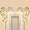 Angel Wings Resin Craft Door Frame Ornament Angel Winged Goddess Pendant Indoor/Outdoor Garden Door Decoration Home Gifts Left Right Wings KTY