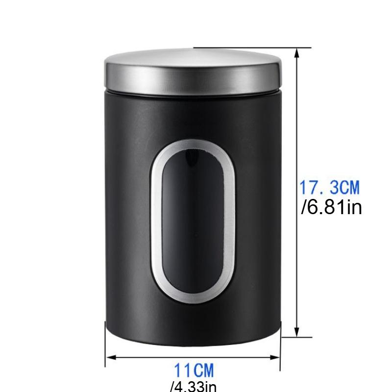 Кофейница из нержавеющей стали, банки для хранения продуктов с прозрачным окошком, кухонное хранение, кофейные зерна, чайные листья, герметичные банки