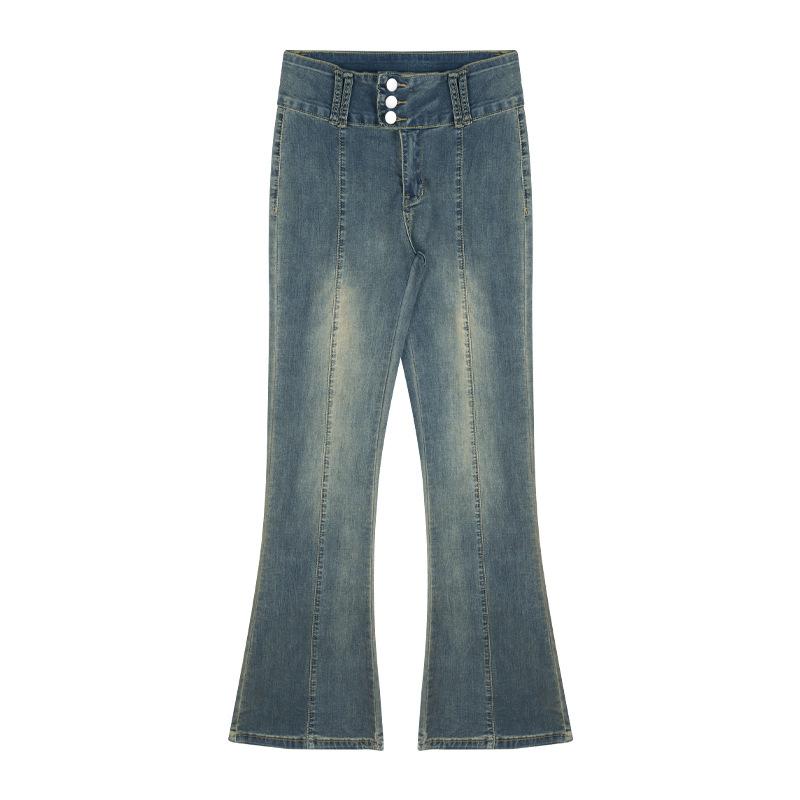 Джинсы Stretch Skinny с высокой талией и микроклешем для женщин