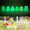 1Pcs Luminous Cartoon Pig Model Lovely Glow In Dark Display Stand Bookshelf Desk Decoration Micro Landscape Figure