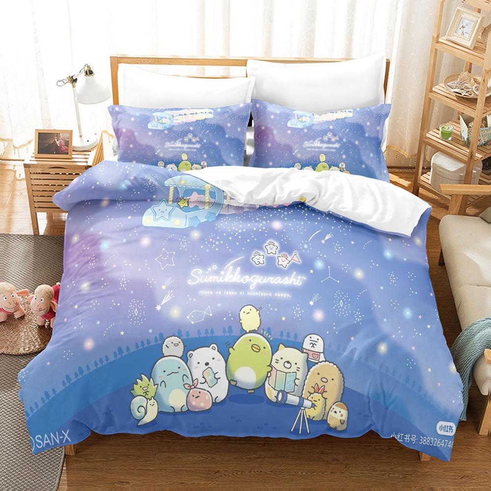 Пододеяльник Наволочка Sumikko gurashi Комплект постельного белья Взрослый Мальчик Девочка Украшение спальни Подарок Односпальный Двуспальный Большой Размер