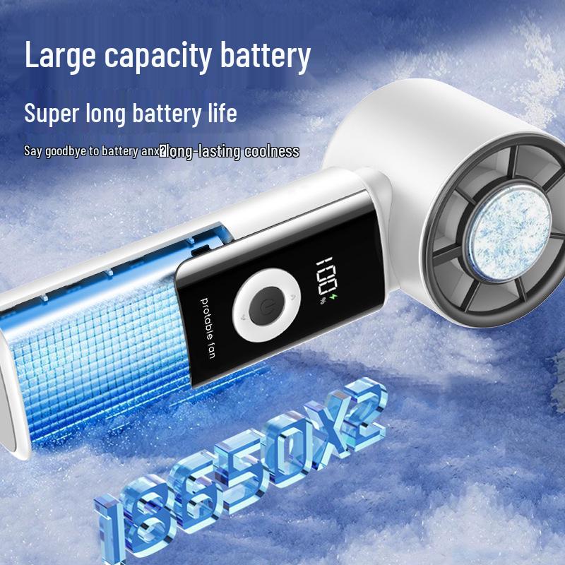 Portable Foldable Mini Handheld Fan with High-Speed Turbine and Semiconductor Cooling for 2026 Outdoor Use