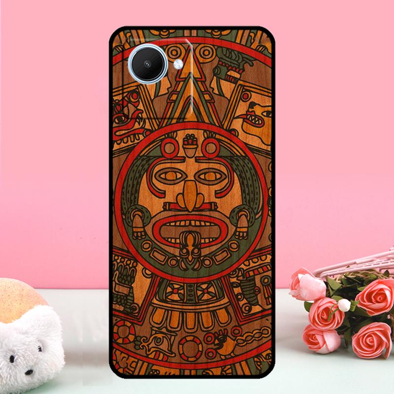 Узор из дерева с календарем майя для Realme GT 5 Pro GT3 Neo5 9 10 11 12 Pro Plus C25s C21Y C30 C31 C33 C51 C53 C55 C35 чехол