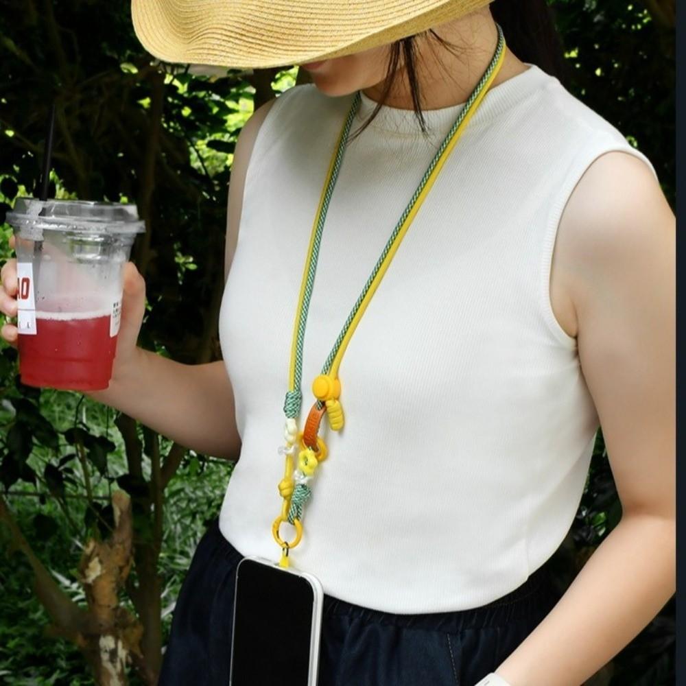 Anti-Loss Phone Lanyard Long Rope Hanging Neck Strap New Knit Phone Lanyard  Camera