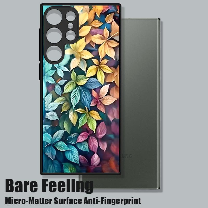 Чехол с принтом цветов и листьев для Samsung Galaxy S26 Ultra S25 FE S24 S23 S22 Plus S21 FE Магнитный Тонкий Гибридный TPU+PC Матовый Чехол для Телефона