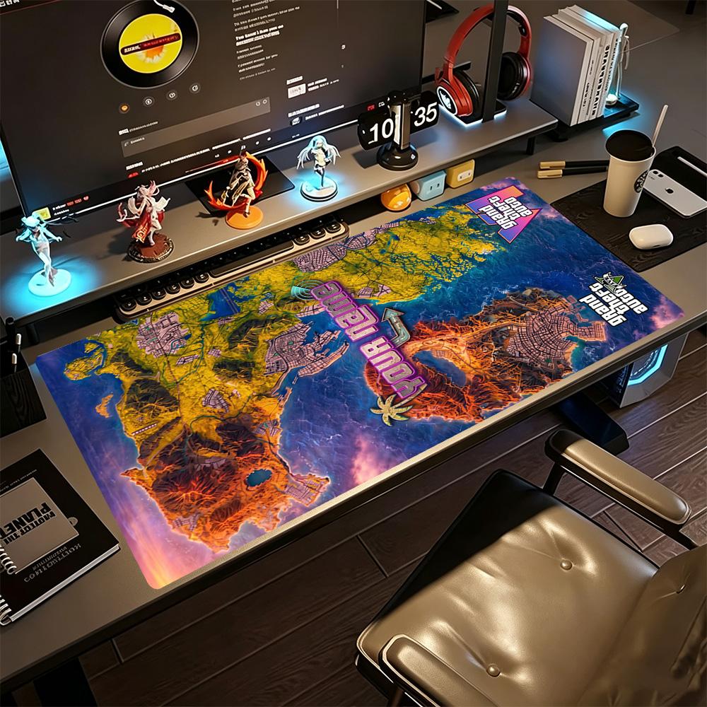 Gta Personalized Text Mouse Pad Keyboard Mat Desktop Mouse Pad Non-Slip Rubber Base Perfect for Office Desktop Supplies School Home