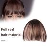 Bangs Wing Clip Hair Extension Soft Natural Straight Anti-slip Reusable Dark Brown Wispy Bangs Fringe Women Dress-up Hairpieces