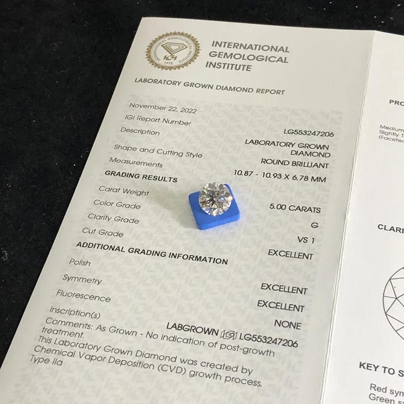 Нежное женское обручальное кольцо с бриллиантом 0,5-2 карата, выращенным в лаборатории(Цвет DE VVS1-VS1 Сертификат чистоты IGI) Кольцо из белого золота 18 карат Уникальное кольцо