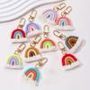 Hand-Woven Rainbow Keychain Pendant