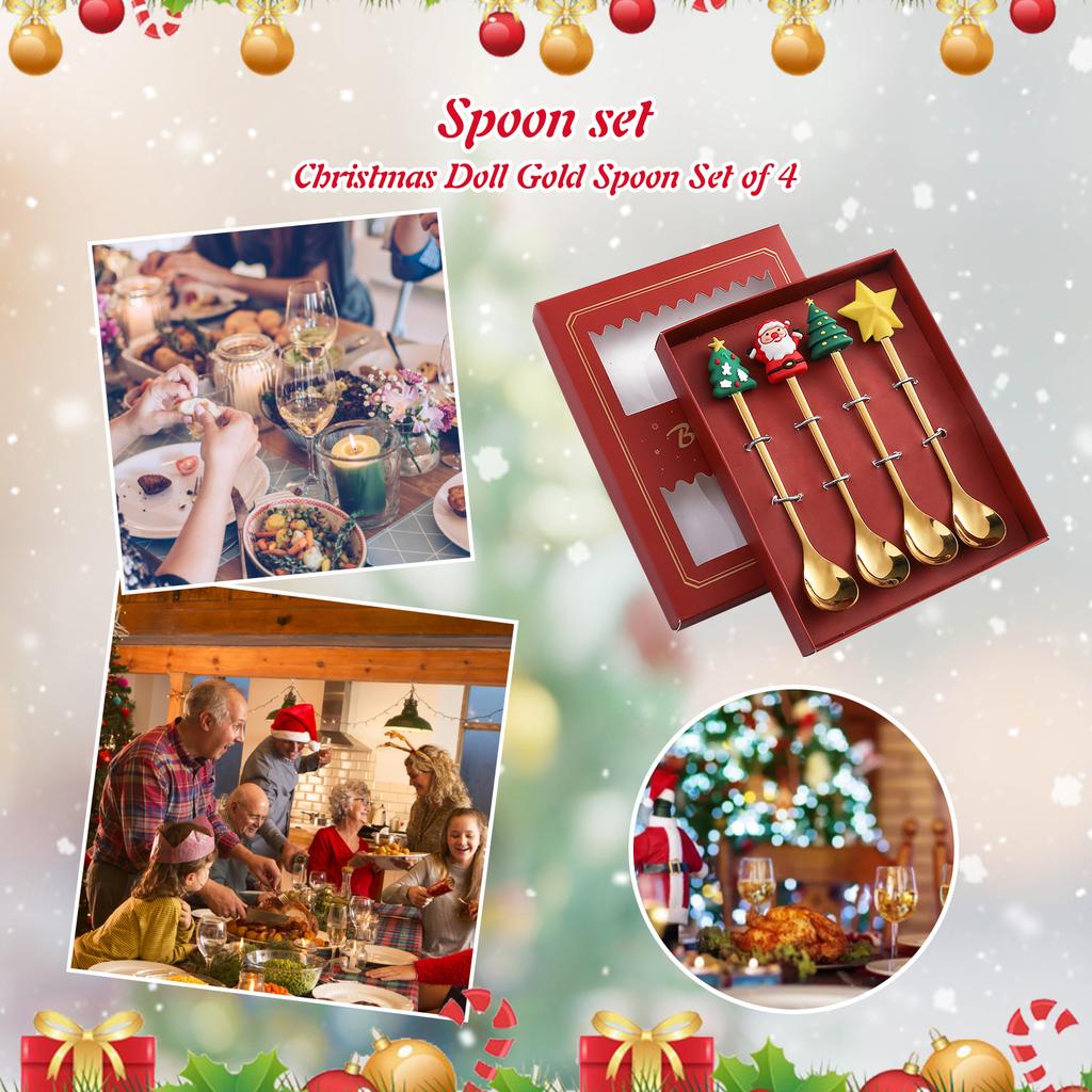 4pcs/set Christmas Cutlery Cartoon Festive Flatware Dining Table Accessories *