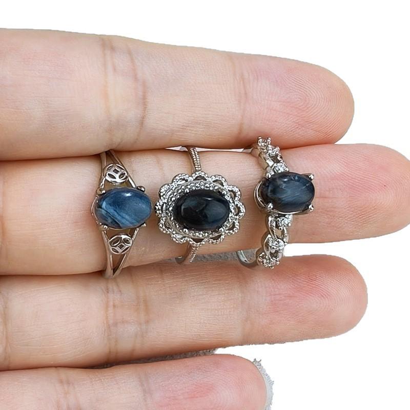 Регулируемое кольцо из натурального камня тигровый глаз, кофейного цвета