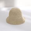 Women's Summer Japanese Style Simple Woven Bucket Hat Breathable Sunshade Straw Hat Beach Vacation Foldable Sun Protection Fisherman Hat