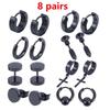 Circle Unisex Geometric Accessories Titanium Hoop Earrings Jewelry set Drop Earring Stud Earring