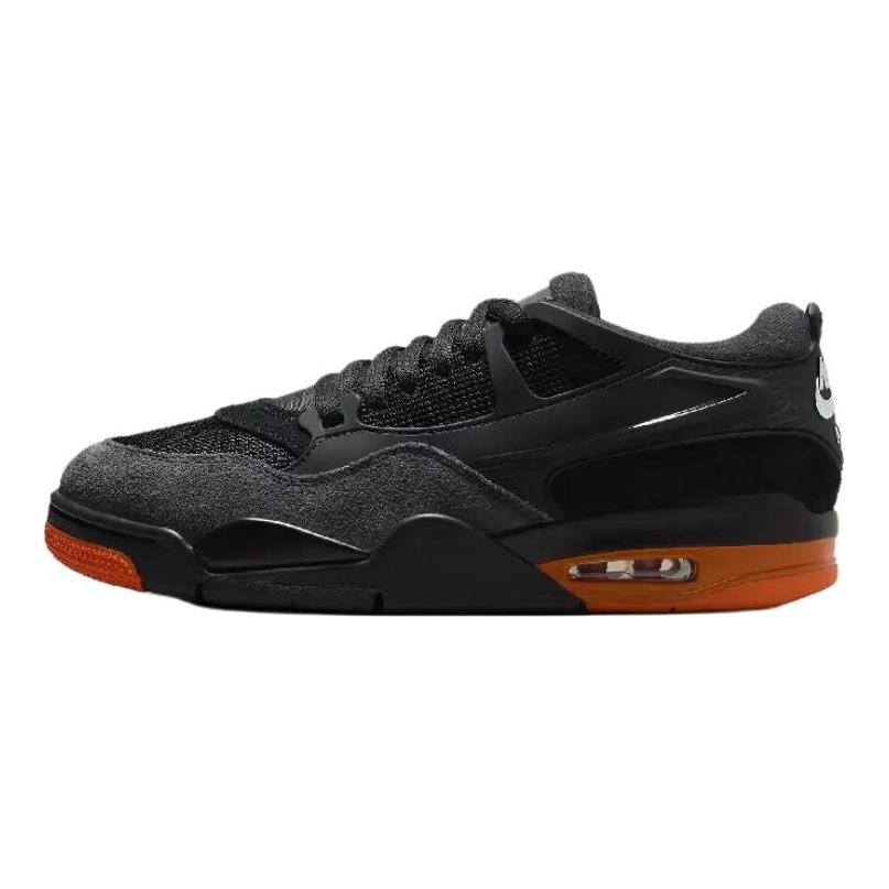 Jordan Air Jordan 4 Нескользящие Устойчивые к истиранию Низкие Винтажные Баскетбольные Кроссовки Унисекс Черные HF8126-001