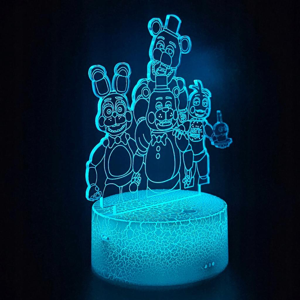 Fnaf Five Nights At Freddy's Led Night Light For Kids + Remote Control