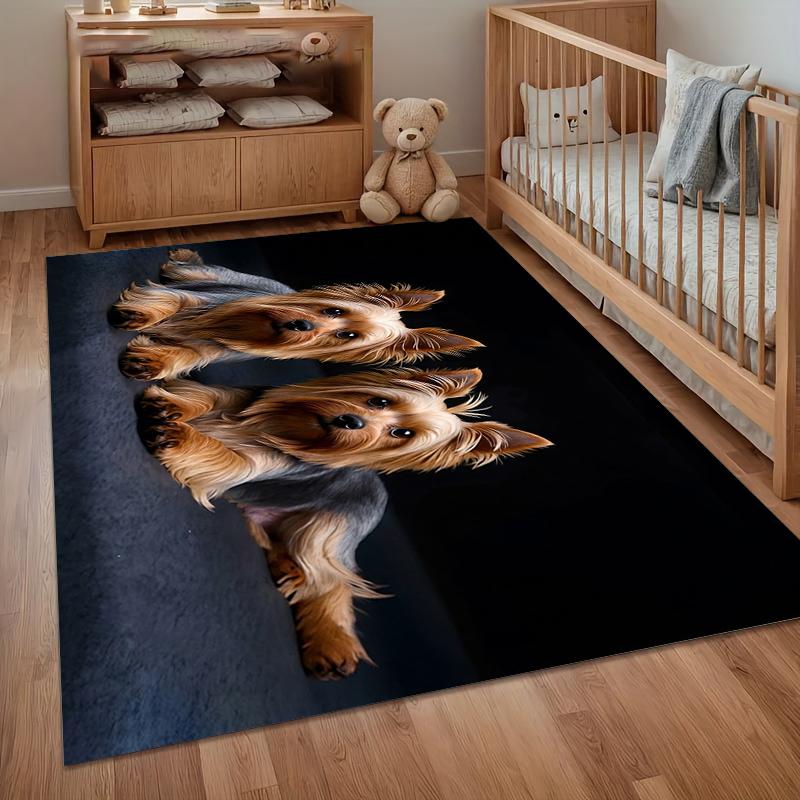 Non-Slip Carpet Realistic Yorkshire Terrier Entry Door Mat Washable Rug Home Carpets for Living Room Soft  Rugs for Bedroom Gift