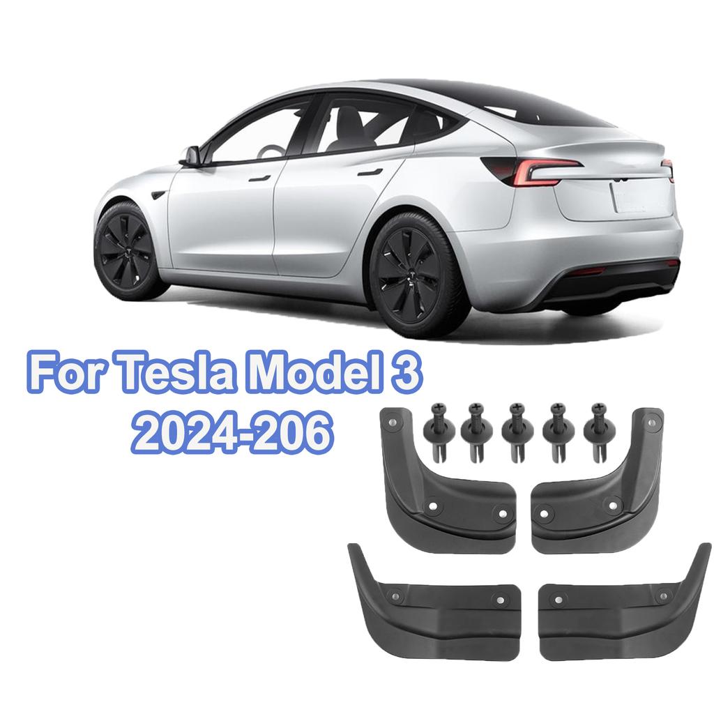 Для Tesla Model 3 2025-2026 Передняя Дверь Задняя Дверь Автомобильное Колесо Брызговики Грязезащитные Щитки Брызговики Переднее Заднее Крыло ТПЭ Грязезащитные Щитки