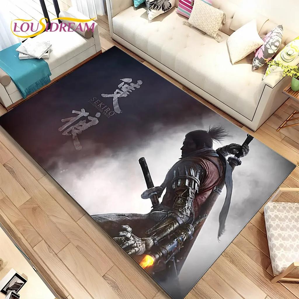 3D HD Sekiro Series Game Gamer Area Rug, Коврик для дома, гостиной, спальни, дивана, коврик для двери, декор, детские игры, нескользящий напольный коврик